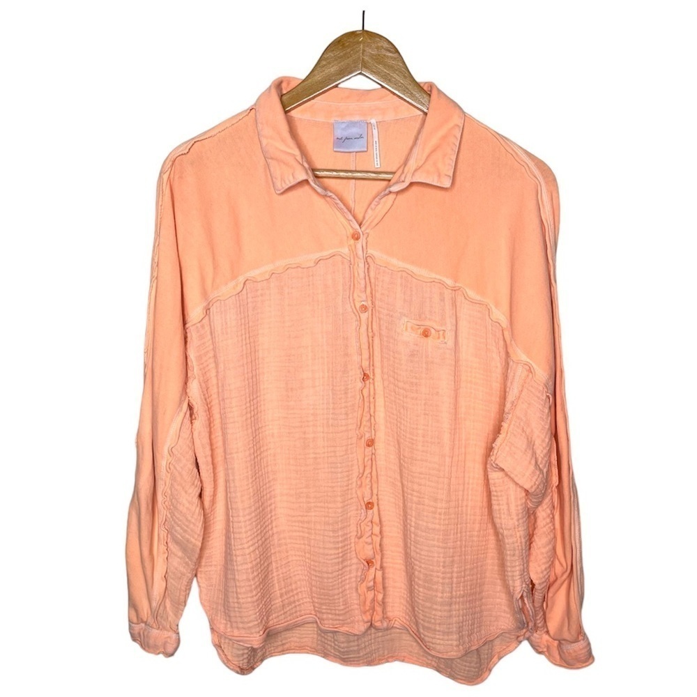 Out From Under Urban Outfitters Orange Button Down Top Large